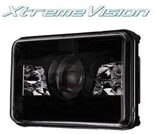 XtremeVision (1 Pair) 4x6" 30W 2200LM CREE LED Headlight DOT Approved - Hi/Lo & DRL - Black - Fits H4651 H4652 H4656 H4666 H6545 Sealed Beam Headlight