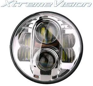 XtremeVision® 7" Inch Round 48W 4450LM CREE LED Headlight DOT Approved - Hi/Lo & DRL - Chrome - 2019 Model for Wrangler, Harley Davidson, H6024 7" Headlight