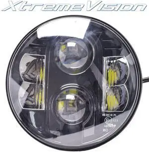 XtremeVision® 7" Inch Round 48W 4450LM CREE LED Headlight DOT Approved - Hi/Lo & DRL - Black - 2019 Model for Wrangler, Harley Davidson, H6024 7" Headlight