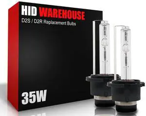 HID-Warehouse D2S, D2C, D2R 6000K HID Bulb - OE HID Headlight Bulb Replacement - 35W Xenon - Light Blue - 1 Pair