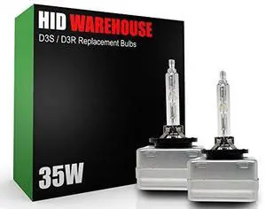 HID-Warehouse AC HID Xenon Replacement Bulbs - D3S / D3R / D3C - 6000K Light Blue (1 Pair) (Metal Base)