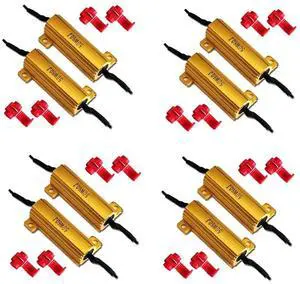 HID-Warehouse LED Load Resistors - LED Resistor Turn Signal - Resistors for LED Lights - 50W, 60HM - 4 Pairs