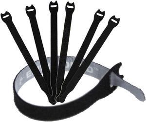 Reusable Cable Ties 1/2" x 8" for Cable Management and Organizing Cords - 30 Pack Bundled with 2 Bonus Cinch Straps (Black)