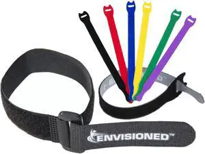 Elastic Reusable Cinch Straps & Cable Ties, 26 Pack Combo Set Assortment, Multipurpose Quality Hook & Loop Cable Organizer, Securing Straps