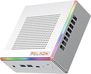 Peladn Desktop Mini PC HA4  Ryzen 7 7735HS(16GB/512GB, Up to 4.75GHz) Desktop Computer with W11 DDR5 Computer Support 4K Four Display/USB3/WiFi 6/BT5.2/2.5Gbps for Gaming