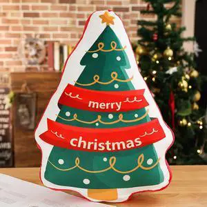 Christmas Tree Decorative Throw Pillow 19 inch Soft Stuffed Funny Cute Decoration Cushion