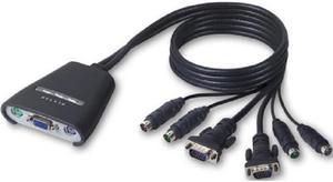 Belkin 2-Port KVM Switch With Built-In Cabling, PS/2 (F1DK102PV)
