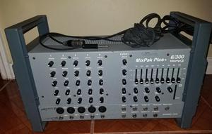 Biamp MixPak Plus Multi-Channel Powered Mixer 6/300 with Wireless Mic Cable
