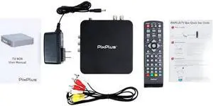 PixPlus Digital TV Converter Box Bundle w/DVR & 64GB Built-In Memory