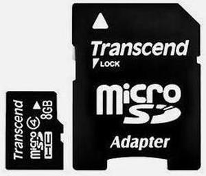 Transcend 8GB microSDHC Flash Card Model TS8GUSDHC4