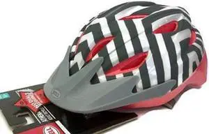 Bell Athena Adult Bike Helmet Silver Chevron Coral 16 Vents Visor True Fit 14+