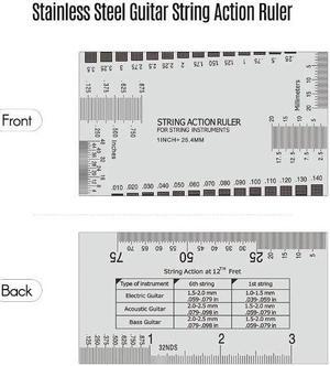 Guitar String Ruler Stainless Steel String Action Ruler Gauge Tool