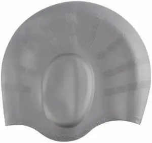 Silicone Swimming Pool Cap Ear Protect Bathing Hats Gray