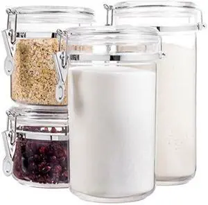 Clear Canister Food Storage Container Set 4-Piece