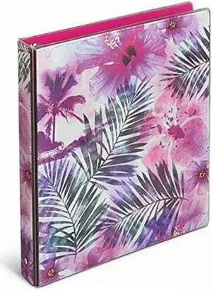 Office Depot Brand Fashion 3-Ring Binder 1" Round Rings Flowers and Palms