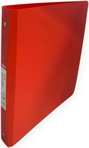 Office Depot Heavy-Duty 3-Ring Poly Binder 1" Round Rings Red