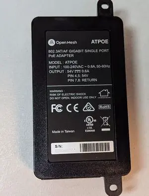 Open Mesh ATPOE 802.3AF atpoE Injector with US Cord