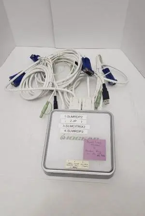 IOGEAR GCS634U MiniView USB KVM Switch with audio and cables