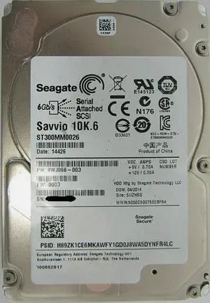Seagate 9WJ066-003 Savvio 10K.6 ST300MM0026 300GB SAS 64MB HDD B-3 Lot of 2 Seagate 9WJ066-003 Savvio 10K.6 ST300MM0026 300GB SAS 64MB HDD B-3 Lot of 2