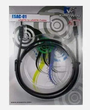 ESAC-01 3.3 ft. 1000 mm eSATA to eSATA Black Cable 26 AWG ESAC-01 3.3 ft. 1000 mm eSATA to eSATA Black Cable 26 AWG