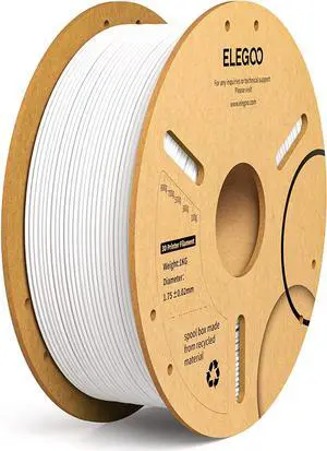 ELEGOO PLA Filament 1.75mm 3D Printer Filament, Dimensional Accuracy +/- 0.02 mm, Compatible with Most FDM Printer,  White 1kg