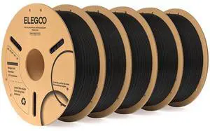 ELEGOO PLA Filament 1.75mm 3D Printer Filament Black 5kg