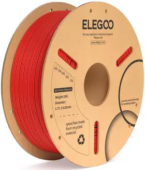 ELEGOO PLA+ Filament 1.75mm 3D Printer Filament Red 1kg