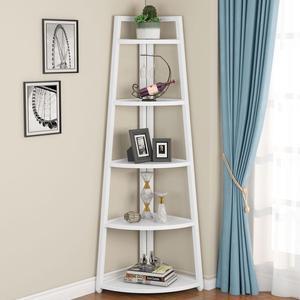 Tribesigns 70 inch Tall Corner Shelf, 5 Tier Modern Corner Bookshelf Bookcase Industrial Corner Ladder Shelf Plant Stand for Living Room, Kitchen, Home Office