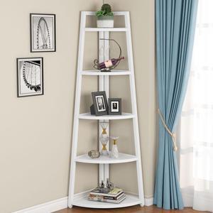 TribeSigns 6-Tier Corner Shelf, 70.8 Inch Tall Rustic Corner Bookshelf  Storage Etagere Bookcase for Living Room, Corner Display Rack Plant Shelf  for