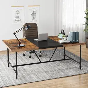 Tribesigns 6FT Conference Table Rectangle Training Seminar Table Computer Desk with Splice Board
