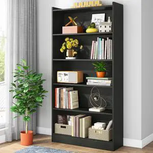 Tribesigns 6-Tier Tall Bookcase, 71 Inches Bookshelves and Bookcases, Floor Standing 5 Shelf Library Bookcase for Home Office, Living Room, Bedroom