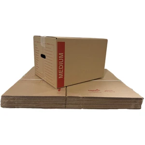 20 - Pack Medium Cardboard Moving Boxes 18x14x12 32 ECT With Handles 20 - Pack Medium Cardboard Moving Boxes 18x14x12 32 ECT With Handles
