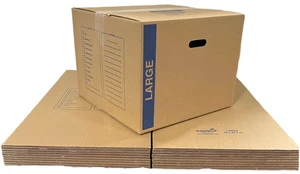 12 - Pack Large Cardboard Moving Boxes 20x20x15 32 ECT With Handles 12 - Pack Large Cardboard Moving Boxes 20x20x15 32 ECT With Handles