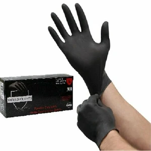 100 Shield Nitrile 3.5mil Powder Free Gloves Black (Latex Vinyl Free) Large 100 Shield Nitrile 3.5mil Powder Free Gloves Black (Latex Vinyl Free) Large