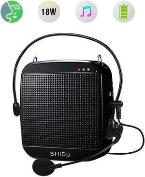Portable Voice Amplifier 18W,Mini Voice Amplifier with Wired Microphone Headset Rechargeable Portable Microphone and Speaker PA System for Teachers,Singing,Classroom,Tour Guide,Elderly,Yoga