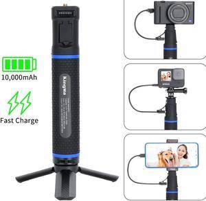 10000mAh Power Bank Grip, Portable Tripod for PD/QC Battery Charging for DSLR Action Camera, GoPro Hero 11/10/9/8/7/6/5/4/3+/3, Insta360,YI Sport Camera, DJI OSMO, OSMO Pocket and Smartphone
