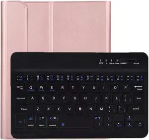 Wireless Keyboard Case for Lenovo Tab M10 Plus 3rd Generation 10.6 inch 2022 Tablet, Slim Shell Lightweight Stand Cover with Detachable Wireless Bluetooth Keyboard Rose Gold