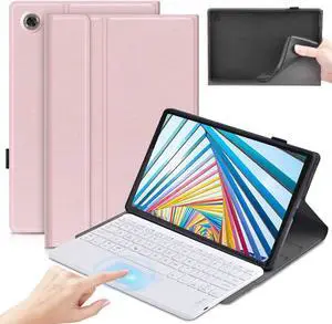 Touchpad Keyboard Case for Lenovo Tab M10 Plus 10.6 inch 3rd Generation 2022 (Model TB-125FU/TB-128FU/TB-128XU) Detachable Wireless Keyboard with Trackpad Rose Gold