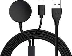 2 in 1 Galaxy Watch 5/5 Pro Charger Compatible with Samsung Galaxy Watch 5/5 Pro/4/3/Active2/Active Wireless Charger Dock, Type-C Charging Cord for S22/S21/S20/S10/Note 20/10/9 3.3FT USB Cable
