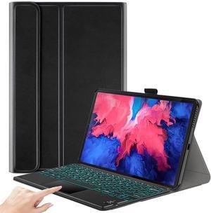Backlit Keyboard Case with Trackpad for Lenovo Tab M10 3rd Generation 10.1 inch 2022 TB-328XU TB-328FU, PU Leather Stand Cover with Detachable Wireless Bluetooth Keyboard Black