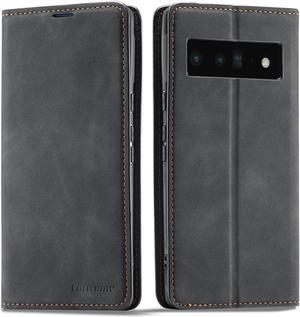 Case for Google Pixel 6 Pro 5G 6.71 inch Premium PU Leather Cover with Card Holder Kickstand Shockproof Flip Wallet Cover