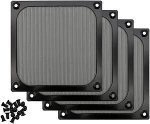 4 Pack 120mm Computer Fan Filter Grills with Screws Ultra Fine Aluminum Mesh