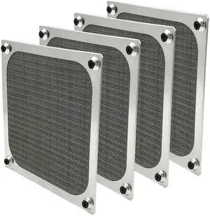 4 Pack 120mm Computer Fan Filter Grills with Screws Ultra Fine Aluminum Mesh Silver