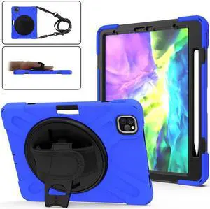 Case For iPad Pro 11 inch  2022 2021 2020 2018 and iPad Air 5 Air 4 10.9 inch 2022 2020 with Pencil Holder, Protective Cover with Kickstand Shoulder Strap