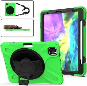 Case For iPad Pro 11 inch  2022 2021 2020 2018 and iPad Air 5 Air 4 10.9 inch 2022 2020 with Pencil Holder, Protective Cover with Kickstand Shoulder Strap