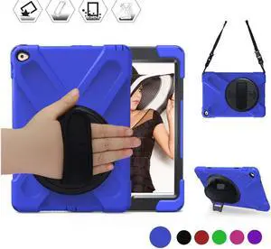 iPad Air 2 Case 9.7 Inch 2014 Case for iPad Model A1566 / A1567, 360 Degrees Built-in Stand Heavy Duty Hand&Shoulder Strap Full-Body Protective Case for iPad Air 2 Blue iPad Air 2 Case 9.7 Inch 2014 Case for iPad Model A1566 / A1567, 360 Degrees Built-in Stand Heavy Duty Hand&Shoulder Strap Full-Body Protective Case for iPad Air 2 Blue