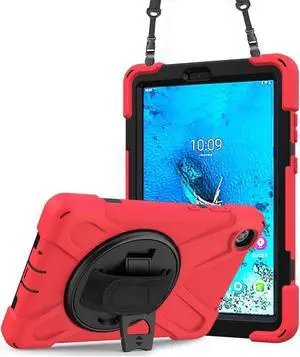 Case for Lenovo Tab M8 3rd Gen 2021 TB-8506F TB-8506X, Heavy Duty Rugged Cover for Lenovo Tab M8 HD Tablet 2nd Gen 2019 TB-8505F TB-8505X/ Smart Tab M8 TB-8505FS with Shoulder Strap,Stand Red
