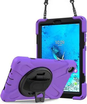 Case for Lenovo Tab M8 3rd Gen 2021 TB-8506F TB-8506X, Heavy Duty Rugged Cover for Lenovo Tab M8 HD Tablet 2nd Gen 2019 TB-8505F TB-8505X/ Smart Tab M8 TB-8505FS with Shoulder Strap,Stand Purple