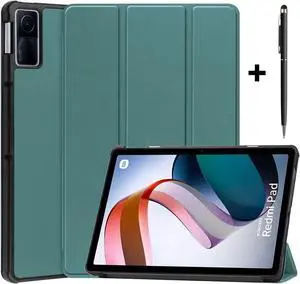 Case for Xiaomi Redmi Pad 10.61 inch 2022, Tri fold Slim Auto Wake Lightweight Hard Shell Smart Protective Stand Cover with Universal Stylus Pen Dark Green