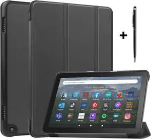 Case for Amazon Fire HD 8 and Fire HD 8 Plus (12th Generation/10th Generation, 2022/2020 Release) 8" Tablet  - Ultra Lightweight Slim Shell Stand Cover Auto Wake/Sleep with Universal Stylus Pen